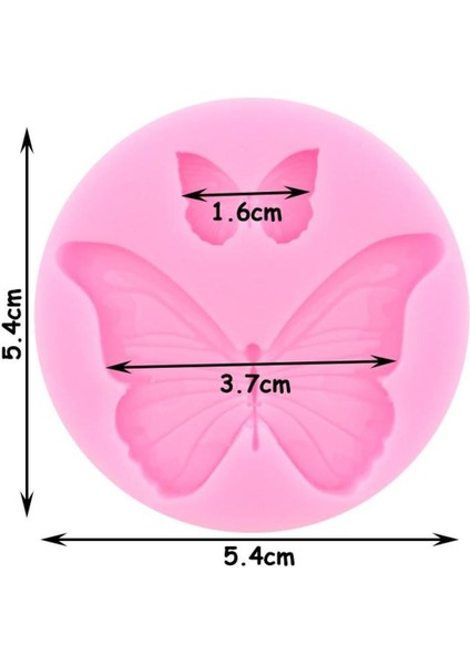 2'Li Mini Kelebek Silikon Kalıp K-1389, Kokulu Taş Sabun Polyester Reçine Alçı Mum Kalıbı