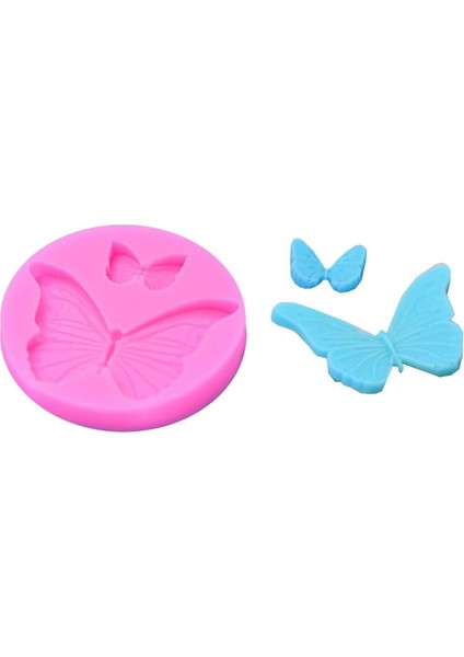 2'Li Mini Kelebek Silikon Kalıp K-1389, Kokulu Taş Sabun Polyester Reçine Alçı Mum Kalıbı