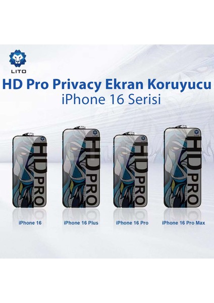 Hd Pro iPhone 16 Plus Privacy Ekran Koruyucu