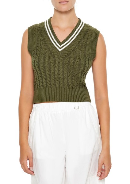 Varsity Çizgili Triko Süveter