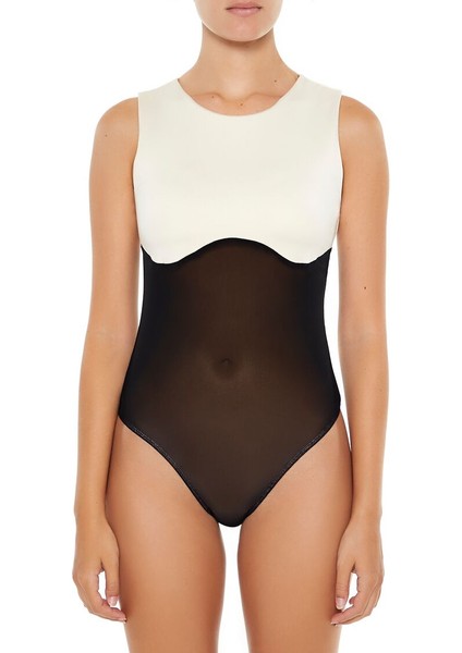 F21 Şekillendirici Renk Bloklu Bodysuit