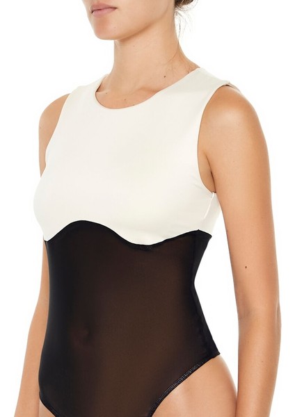 F21 Şekillendirici Renk Bloklu Bodysuit