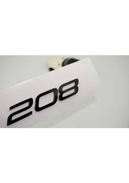 Peugeot Yeni 208 Bagaj 3m 3D Siyah Abs Yazı Logo