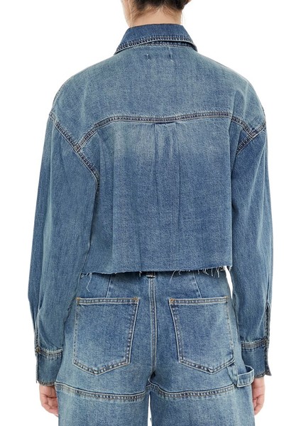 F21 Denim Düşük Kol Gömlek
