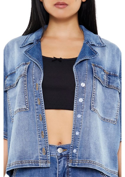 F21 Oversize Denim Gömlek