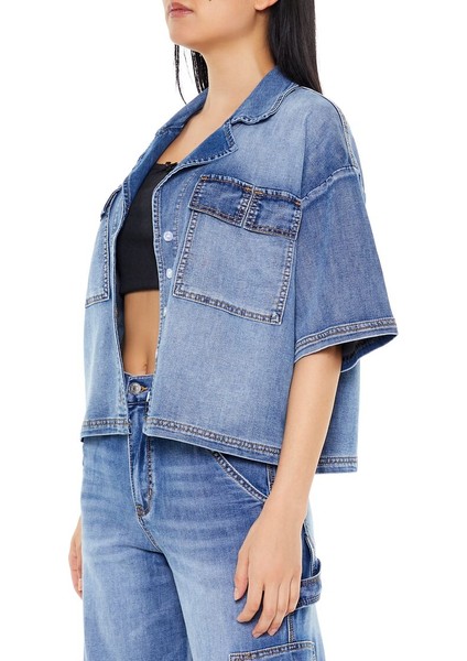 F21 Oversize Denim Gömlek
