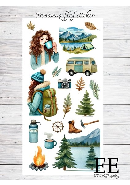 Şeffaf Sudan Etkilenmeyen Kış Winter Temalı Sticker