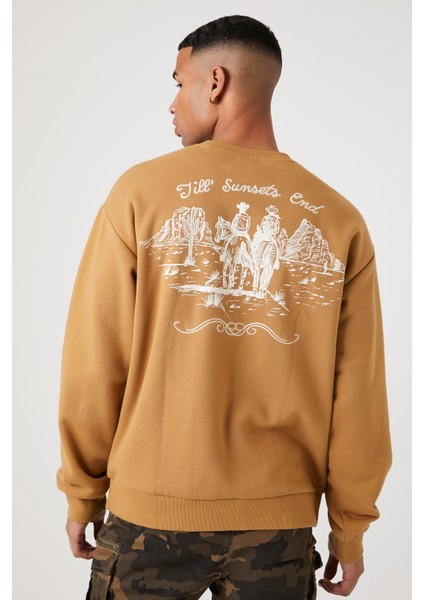Till Sunsets End Grafikli Örme Sweatshirt
