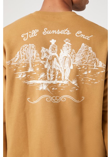 Till Sunsets End Grafikli Örme Sweatshirt