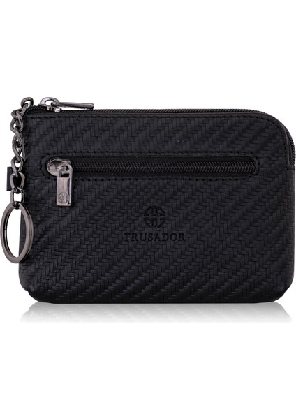 Milano Carbon Fermuarlı Mini Boy Kese Cüzdan Unisex Hakiki Deri Rfid Korumalı Erkek Kadın Anahtarlık Kartlık Bozuk Paralık Cüzdan Hediye Karbon