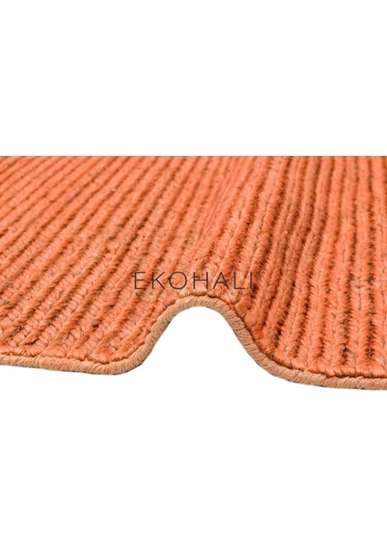 Fine Koleksiyonu Jüt ile Üretilen El Dokuma Sisal Kilim Rust Natural