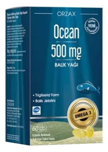 Ocean 500 mg Balık Yağı 60 kapsül