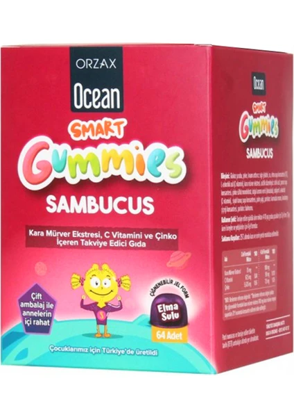 Ocean Smart Gummies Sambucus Çiğnenebilir 64 Jel Form