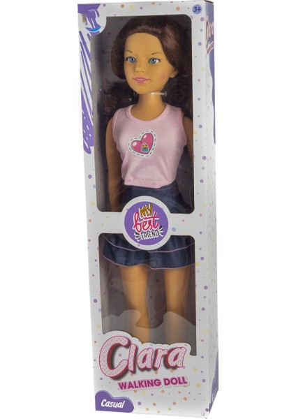 Oyuncak Bebek Clara Yürüyüş Arkadaşım Kot Etekli 80 cm Büyük Boy