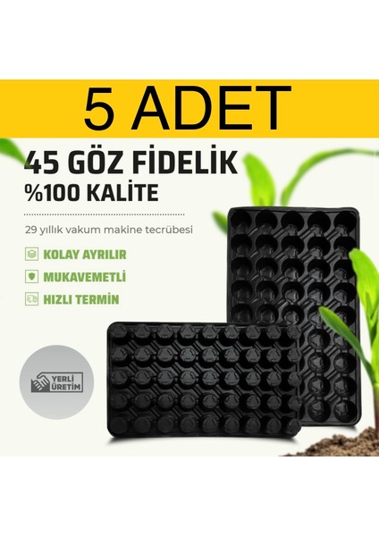 Karaoğlu Vakum Ambalaj 5 Adet 45 Göz Fide Viyol Fide Altlığı Fide Viyolü FİDELİK