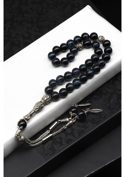 Kaplan Gözü Doğal Taş Tesbih 8 mm Küre Kesim