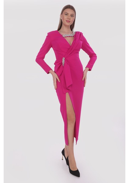 Büyük Beden ve Küçük Beden Aller ve Pile Detaylı Elbise