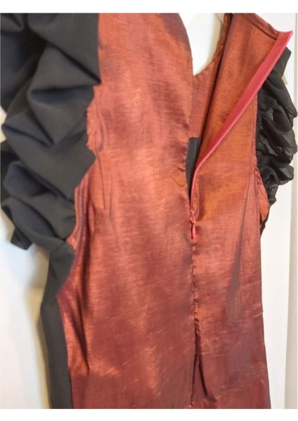 Kadın Kahverengi Fashion Cocktail Pileli 74323 Büst Kolsuz Gece Elbisesi fiyatları