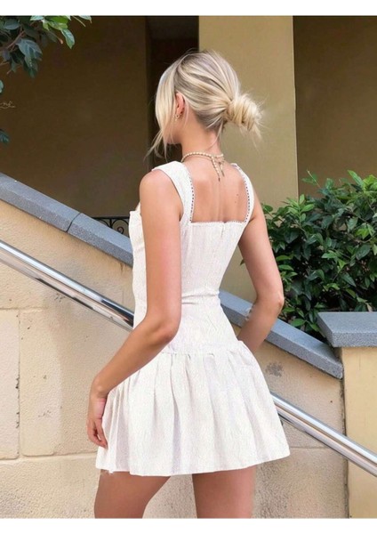 Dokulu Kumaş Ayarlanabilir Ön Korseli Kalın Askılı Mini Sexy Gece Elbisesi Siyah fiyatları