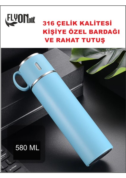 20-24 SAAT SICAK SOĞUK MUHAFAZALI 316 KALİTELİ ÇELİK BARDAKLI TERMOS 580 ML KALİTE TESADÜF DEĞİLDİR