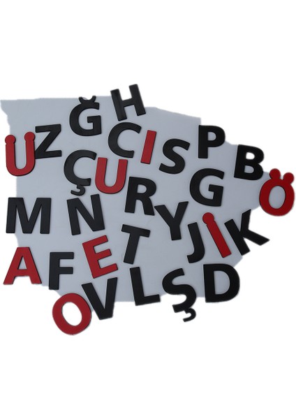 Alfabe Öğrenimini Eğlenceli Hale Getirin: Siyah-Kırmızı Ahşap Büyük Alfabe Seti fiyatları