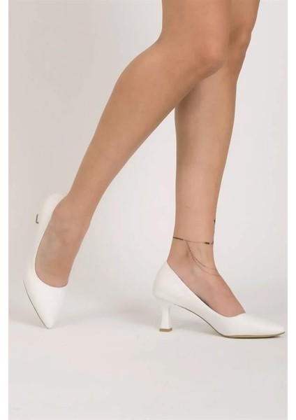 Kadın Sity Beyaz 6 cm Ince Topuklu Stiletto
