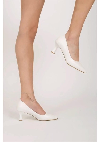 Kadın Sity Beyaz 6 cm Ince Topuklu Stiletto