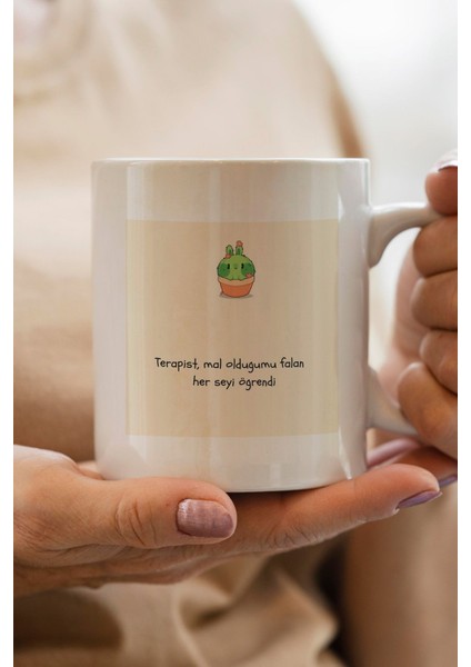 Terapist, M*l Olduğumu Falan Her Şeyi Öğrendi Baskılı Premium Yılbaşı Hediyesi Kupa Bardak