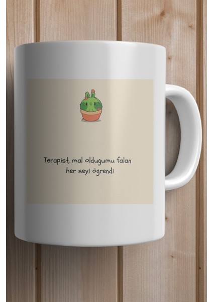 Terapist, M*l Olduğumu Falan Her Şeyi Öğrendi Baskılı Premium Yılbaşı Hediyesi Kupa Bardak fiyatları