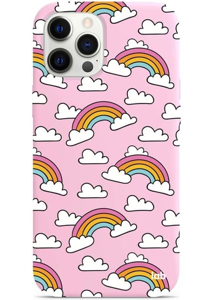 Iphone 12 Pro Max Pembe Silikon Telefon Kılıfı - Cutest Rainbows