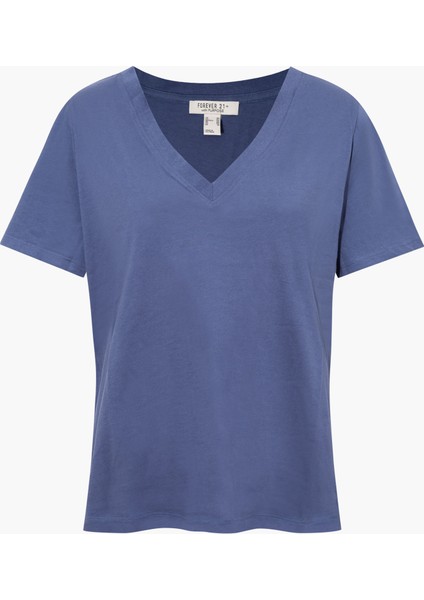 Plus Size V Yaka T-Shirt