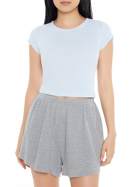Örgü Crop T-Shirt