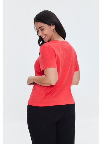 Plus Size V Yaka T-Shirt fiyatları
