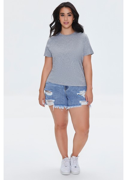 Plus Size Pamuklu T-Shirt
