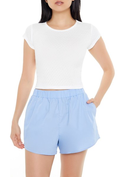 Örgü Crop T-Shirt