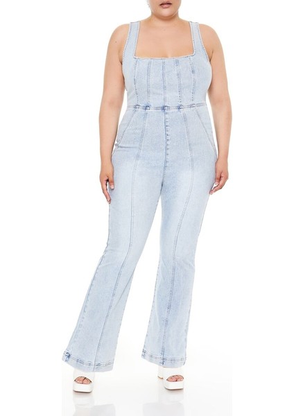 F21 Plus Size Kot Askılı Tulum