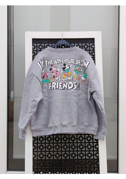 Çizgi Film Karakteri Baskılı Sweatshirt Gri - S fiyatları