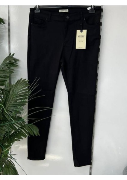 Büyük Beden Esneyen Kumaş Kot Pantalon Siyah - 33