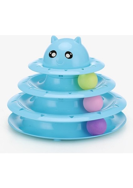 3 Katlı Kedi Oyuncağı Seti Model 2 - Mavi indirimleri