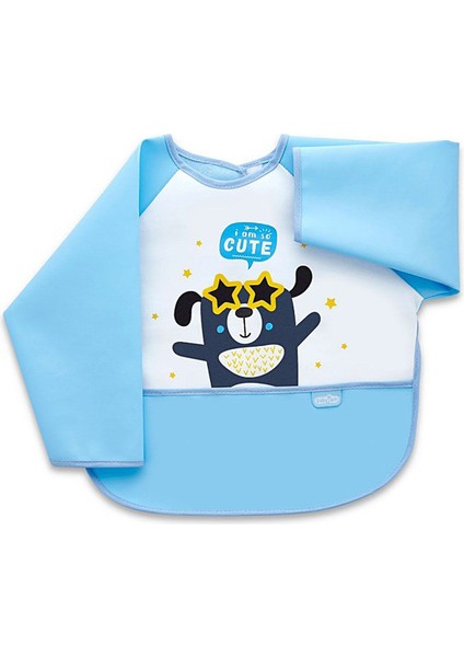 Babyjem Poli Muşamba Kollu Mama Önlüğü 034 Mavi