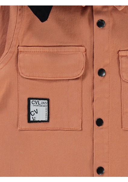 Erkek Çocuk Kapşonlu Gömlek 6-9 Yaş Kiremit modelleri