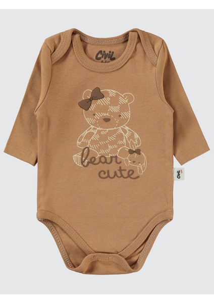 Kız Bebek 2'li Çıtçıtlı Badi 3-18 Ay Kahve fırsatları