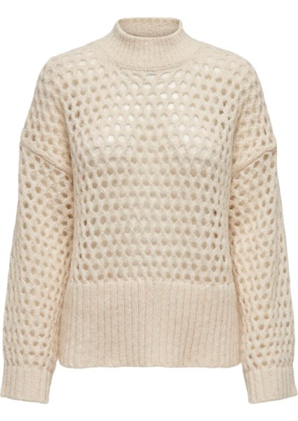 Dik Yaka Normal Örgü Desenli Krem Kazak Kadın Onlbıllıe Lıfe L/s Hıgneck cc Knt fiyatları