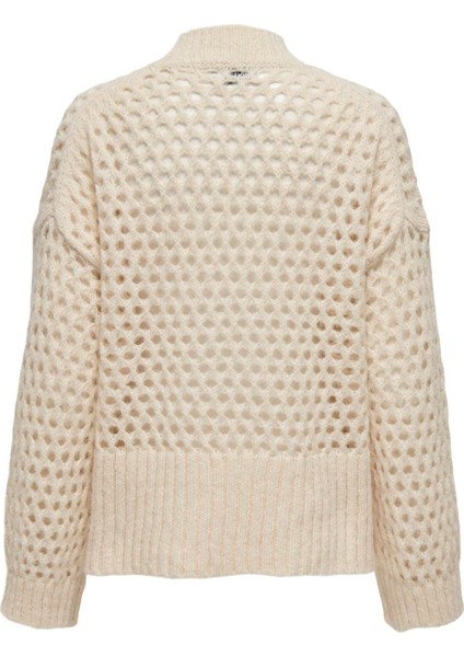 Dik Yaka Normal Örgü Desenli Krem Kazak Kadın Onlbıllıe Lıfe L/s Hıgneck cc Knt indirimleri