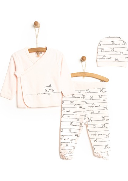 Yenidoğan Zıbın-Şapka-Patikli Alt Kız Bebek