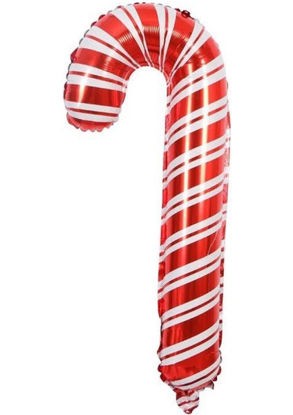 Baston Şeker Folyo Balon Kırmızı Beyaz Yılbaşı Balonu 80CM modelleri