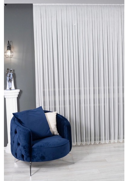 Çizgili Tül Perde Ekstra Gramajlı Dökümlü 1x3 Sık Pile - Kırışmaz Ütü Gerektirmez indirimleri