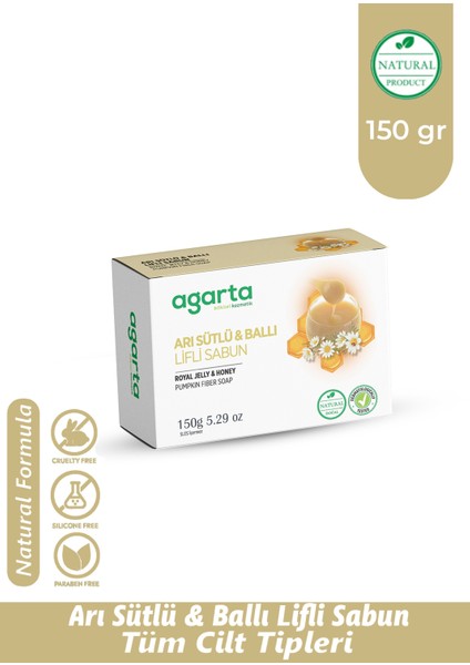 Doğal Arı Sütlü-Ballı-Lifli Sabun 150 gr