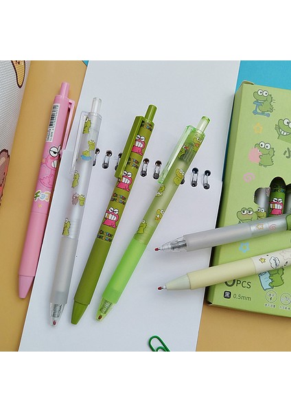 s 6 Adet Sevimli Nötr Kalemler Küçük Timsah Kalem St Uç Siyah Mürekkep Yazma Pürüzsüz Yumuşak Kavrama Estetik Kırtasiye Japonya Kawaii Kalem (Yurt Dışından) fırsatları