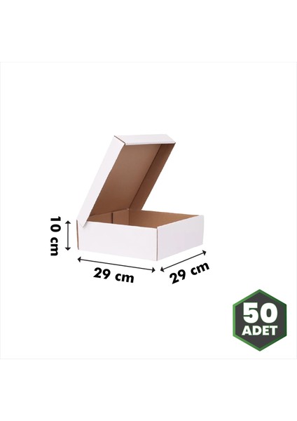 E-Ticaret Kutusu Beyaz 29X29X10 cm - 50 Adet